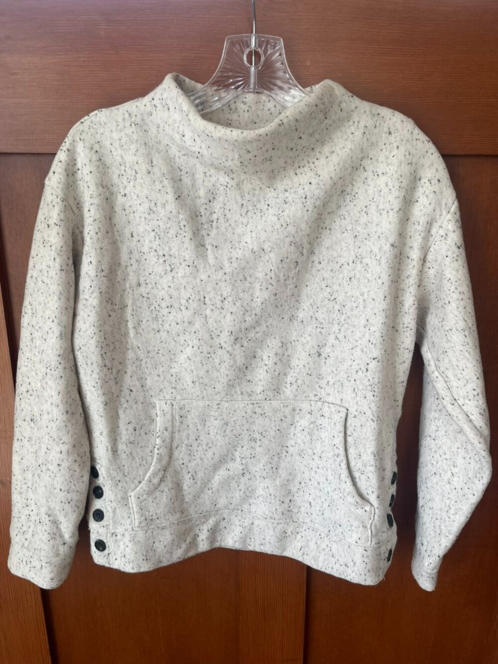 Madewell Donegal Speckled Funnel Neck Sweatshirt Cozy Organic Cotton Size XS